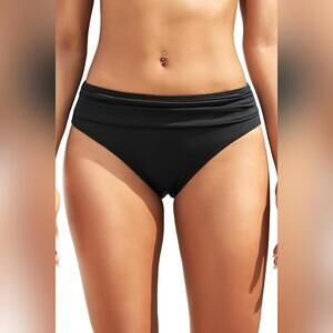 NWT Zmart Full Coverage Ruched Tummy Control Swimsuit Bottoms, Large